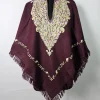 Kashmiri Saaz Aari Poncho for Women in Cashmilon Wool
