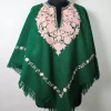 Kashmiri Green Rang Poncho  for Women with Aari Embroidery
