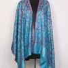 Kashmiri Kani Stole for Women | Gulnaz with Turquoise Floral Design