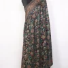 Kashmiri Black Kani Woolen Shawl for Men Siyah-Mehr with Floral Pattern