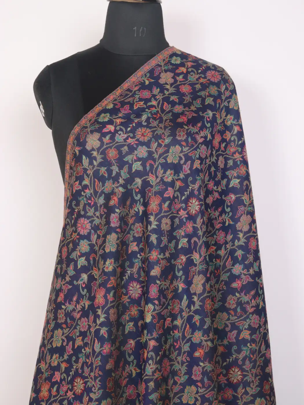 Kashmiri Kani Woolen Shawl for Men Neel-Saif with Floral and Paisley Border - Image 2