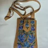 Aatish Kashmiri Pure Leather Mobile Sling Pouch with Aari Embroidery
