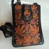 Pure Leather Kashmiri Mobile Sling Pouch Dalgate with Aari Embroidery