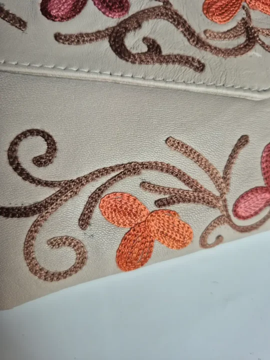 Kashmiri Pure Leather Sartaaj Wallet with Aari Embroidery - Image 2