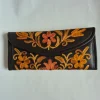 Janan Kashmiri Pure Leather 3-Fold Wallet for Women with Aari Embroidery
