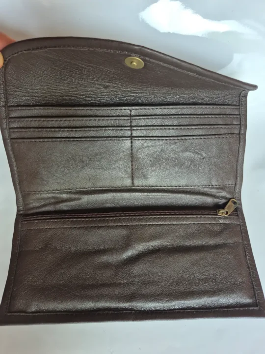 Kashmiri Pure Leather Khoja 3-Fold Wallet for Women with Aari Embroidery - Image 3