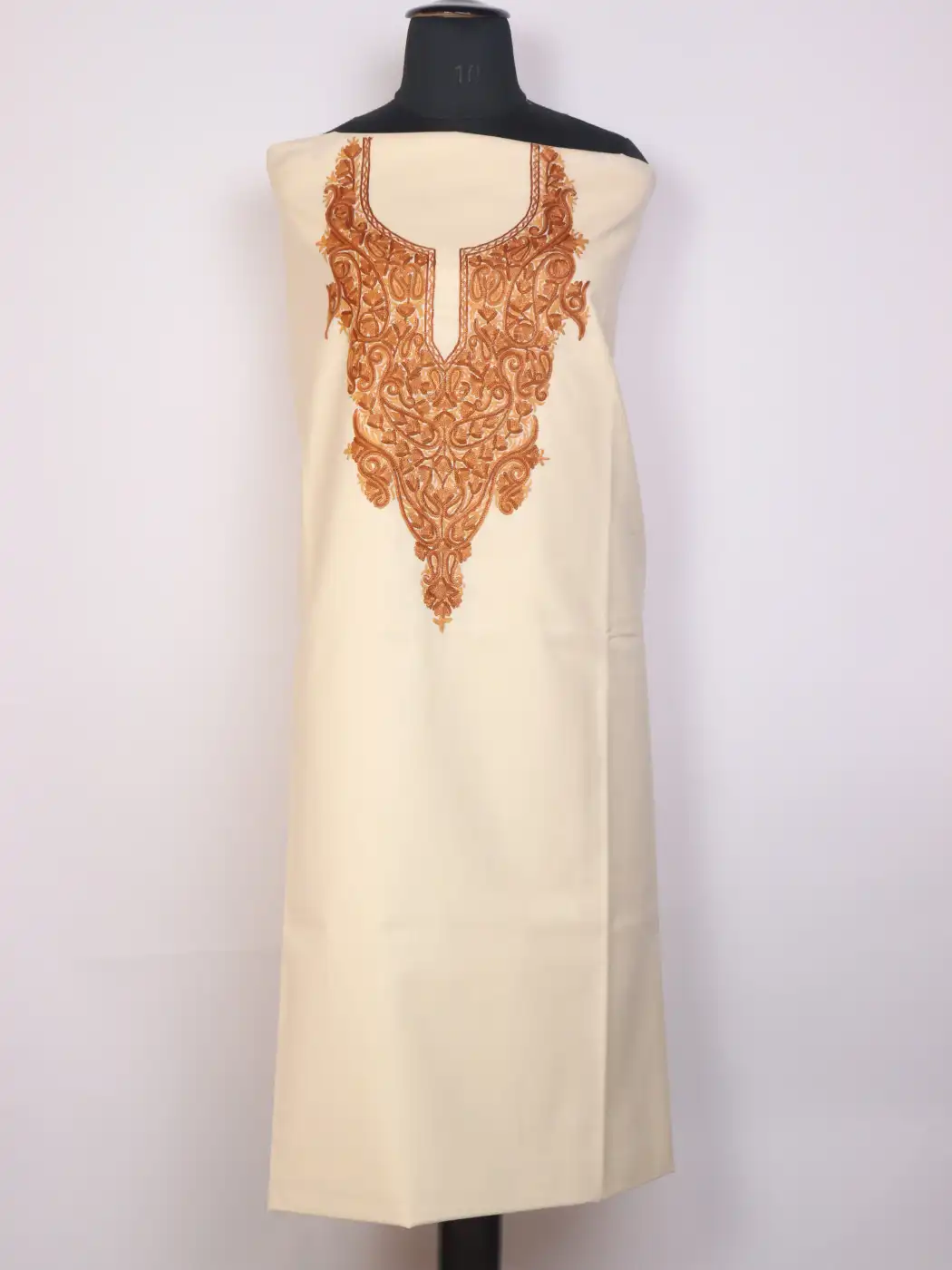 Kashmiri Ruby Cotton 2pc Unstitched Suit for Women Hoor with Hand Aari Embroidery