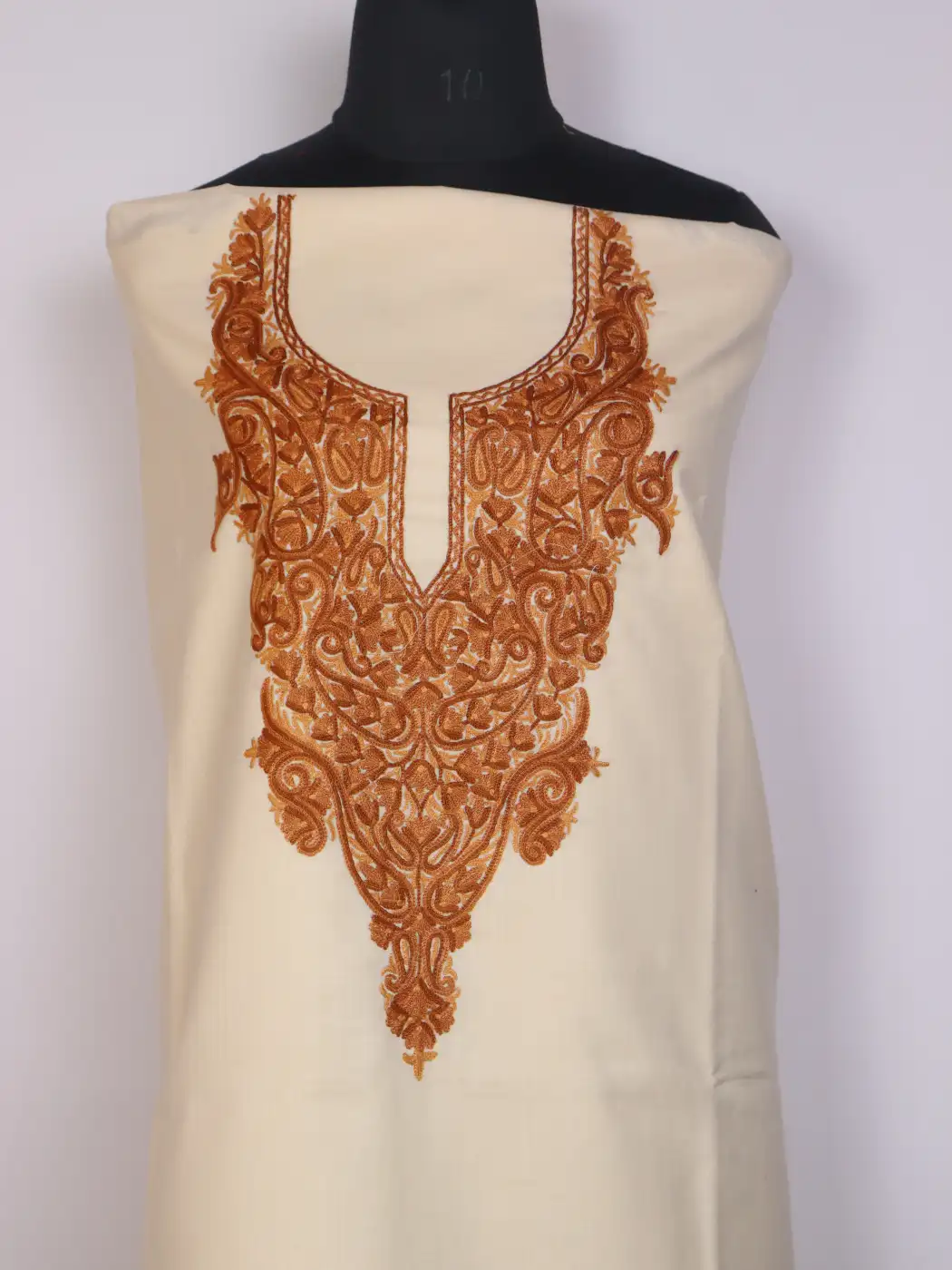 Kashmiri Ruby Cotton 2pc Unstitched Suit for Women Hoor with Hand Aari Embroidery - Image 2