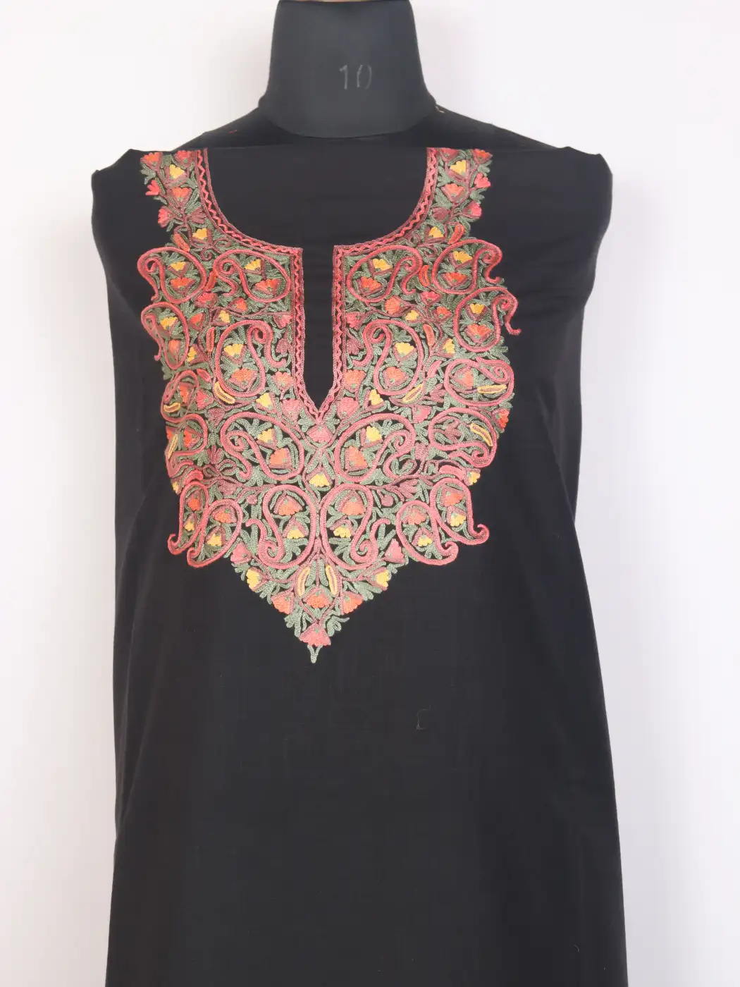 Kashmiri Ruby Cotton 2pc Unstitched Suit for Women | Mahira with Aari Hand Embroidery - Image 2