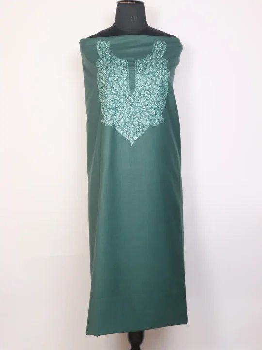 Shabnam Kashmiri 2pc Suit for Women | Teal Ruby Cotton with Hand Aari Floral Work