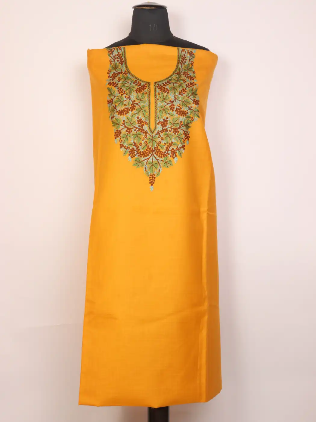 Zoon Kashmiri Yellow 2pc Suit for Women | Ruby Cotton with Hand Aari Floral Kadhai