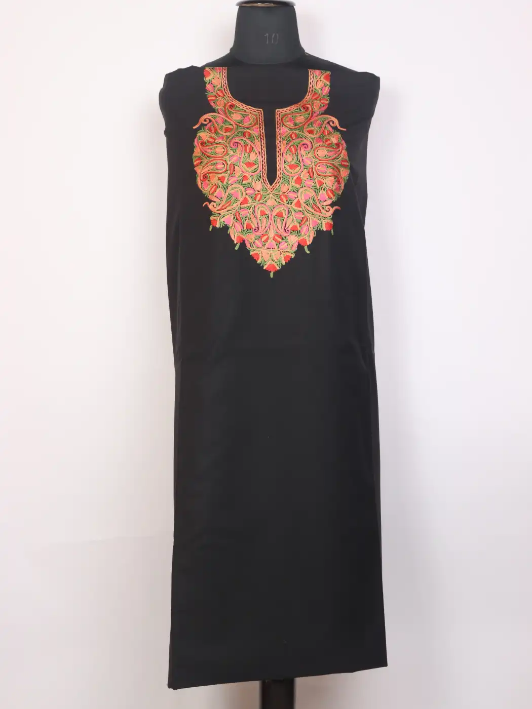 Kashmiri Mahnoor 2pc Suit for Women | Black Ruby Cotton with Hand Aari Floral Work