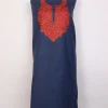 Kashmiri 2pc Suit for Women | Blue Ruby Cotton with Hand Aari Floral Work Maheen