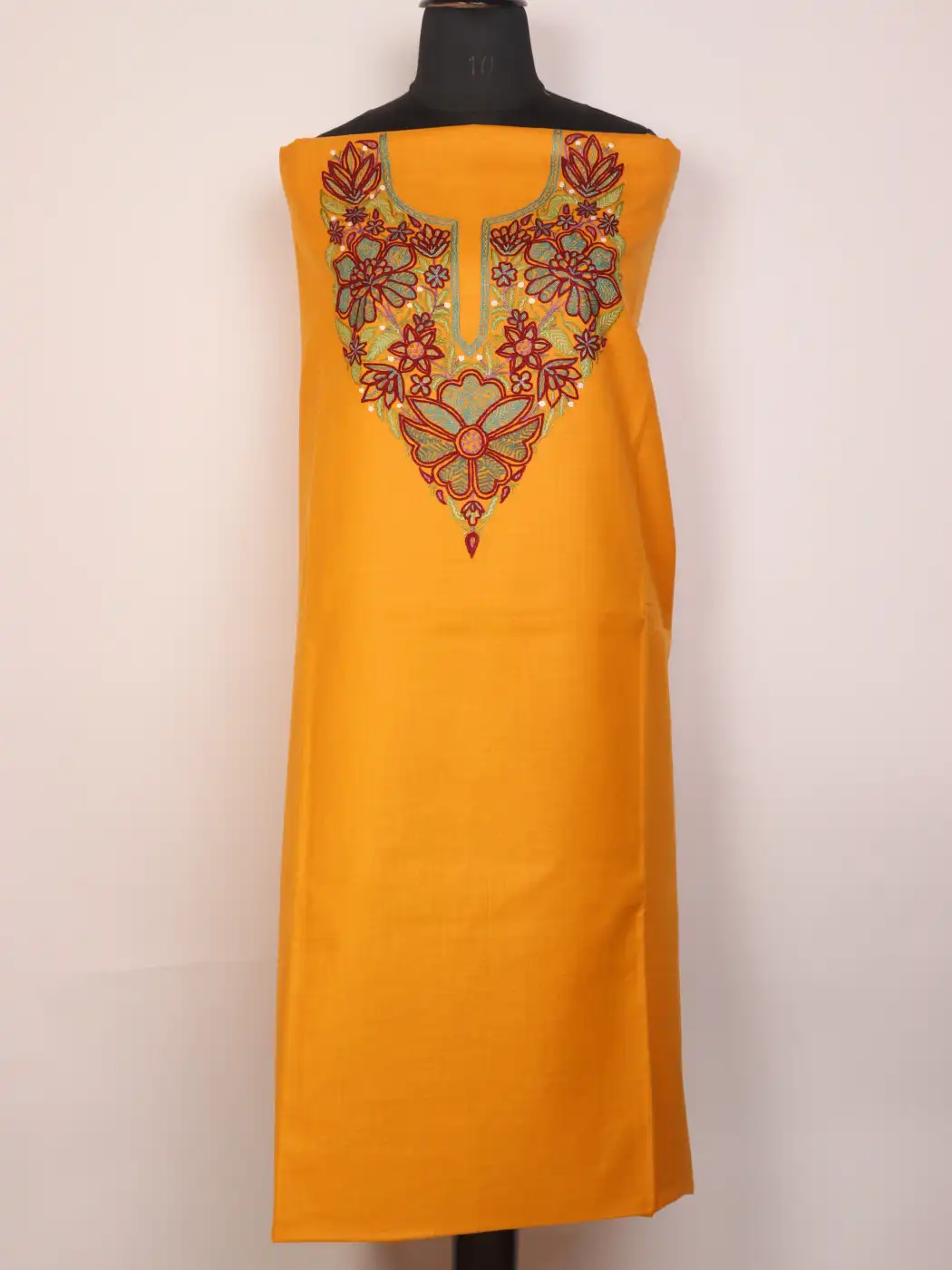 Kashmiri Yellow Gulnaz 2pc Suit for Women | Ruby Cotton with Hand Aari Floral Work