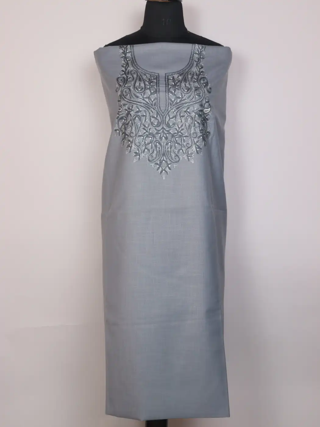 Grey Kashmiri 2pc Suit for Women | Ruby Cotton with Hand Aari Floral Embroidery Mehreen