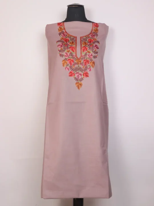 Naseem Kashmiri 2pc Suit for Women | Ruby Cotton with Hand Aari Chinar Work
