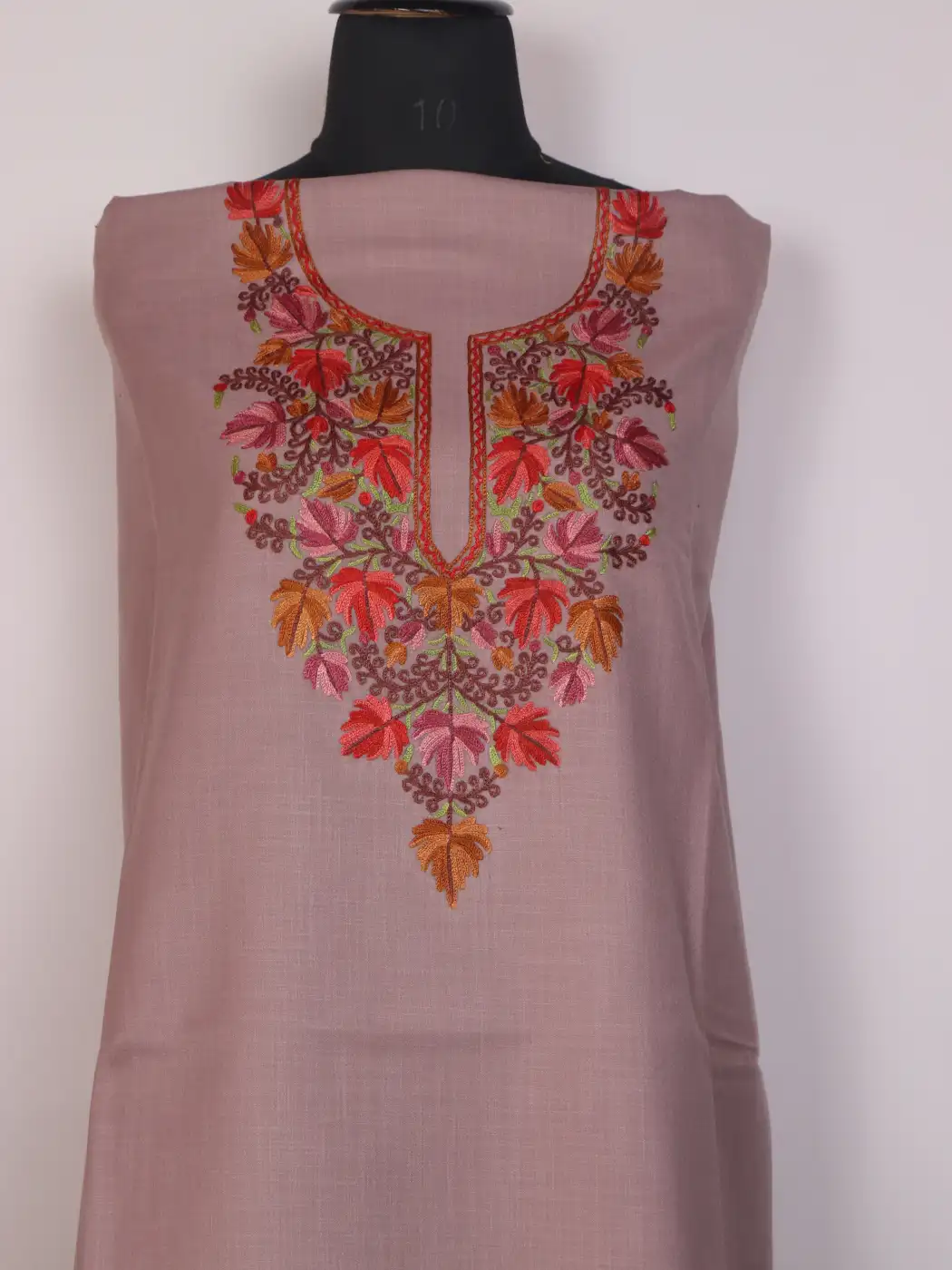 Naseem Kashmiri 2pc Suit for Women | Ruby Cotton with Hand Aari Chinar Work - Image 2