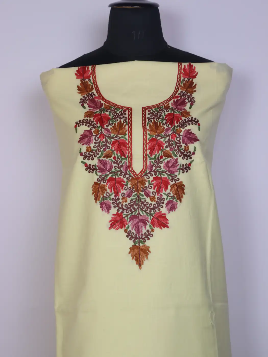 Kashmiri Gulzari 2pc Suit for Women | Ruby Cotton with Hand Aari Embroidery - Image 2