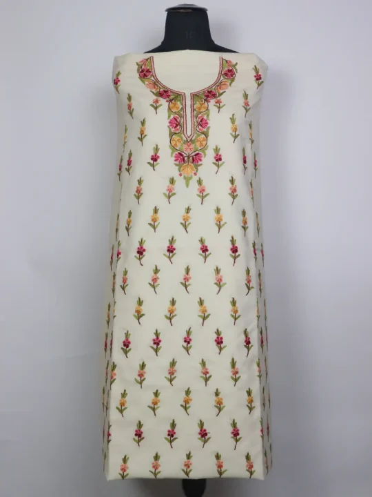 Kashmiri Mehr 2pc Suit for Women | Summer Cool Cotton with Hand Aari Booti Work