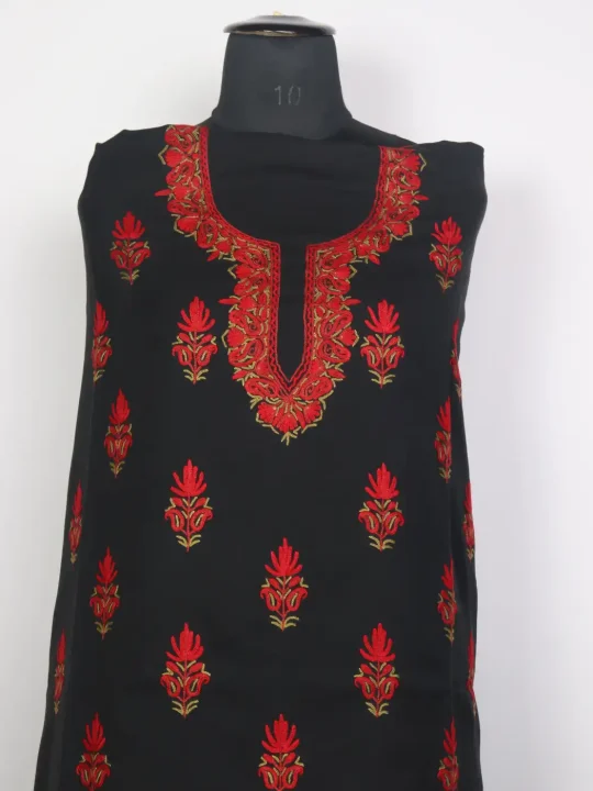 Nazakat Kashmiri 2pc Suit for Women | Summer Cool Cotton with Hand Aari Booti Work - Image 2