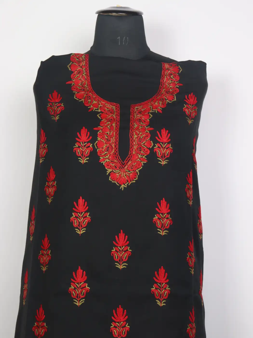 Nazakat Kashmiri 2pc Suit for Women | Summer Cool Cotton with Hand Aari Booti Work - Image 2
