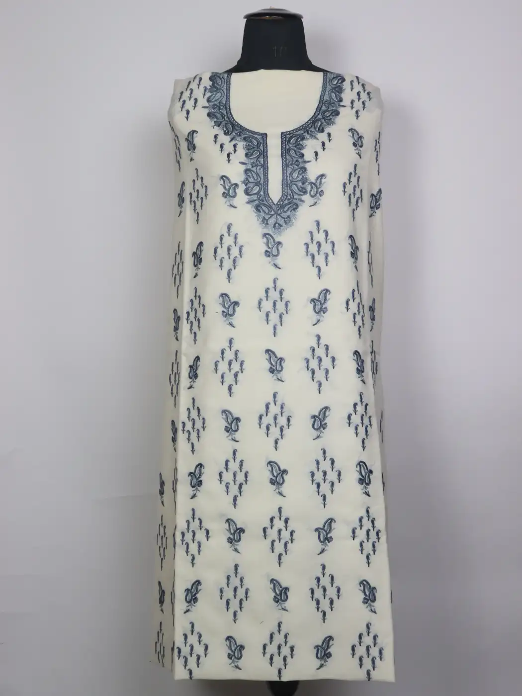 Kashmiri White Kashish 2pc Suit for Women | Summer Cool Cotton with Hand Aari Booti Embroidery