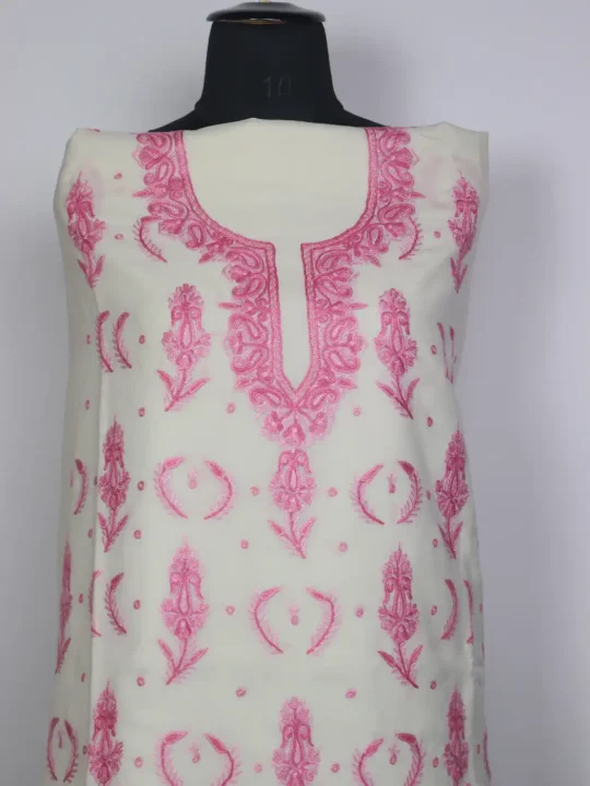 Kashmiri 2pc Suit for Women Gulabo Summer Cool Cotton with Hand Aari Booti Kadhai - Image 2
