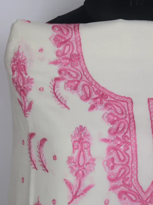 Kashmiri 2pc Suit for Women Gulabo Summer Cool Cotton with Hand Aari Booti Kadhai - Image 3
