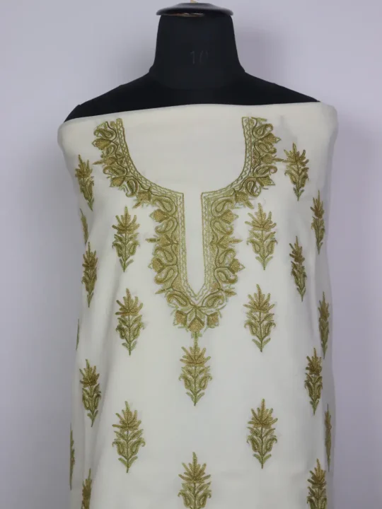 Kashmiri Gulshan 2pc Suit for Women | Summer Cool Cotton with Hand Aari Chinar Booti Kaam - Image 2