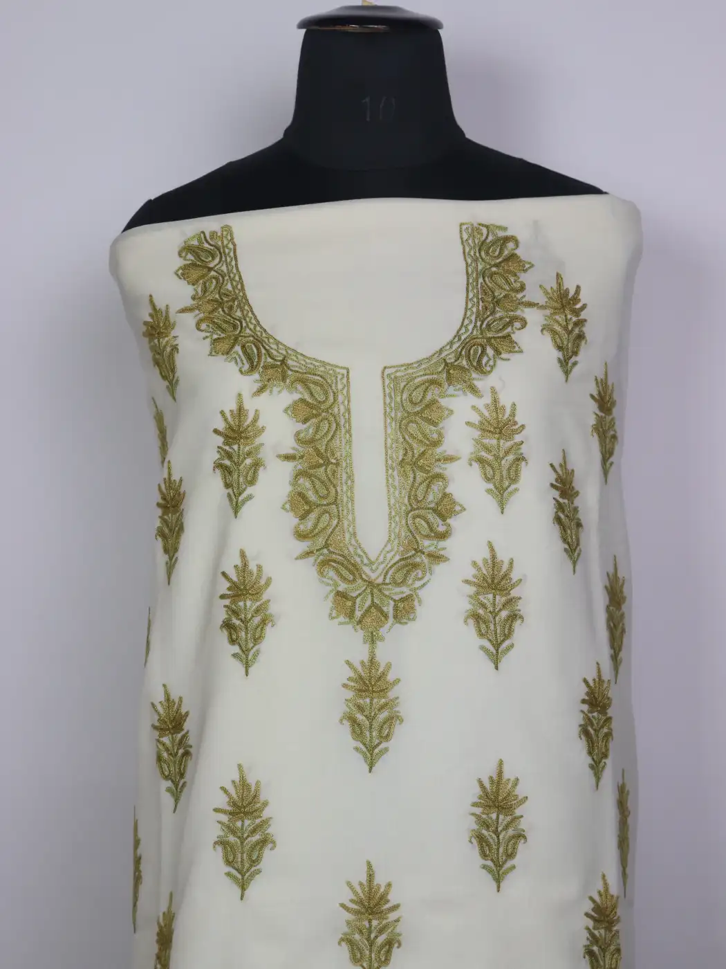 Kashmiri Gulshan 2pc Suit for Women | Summer Cool Cotton with Hand Aari Chinar Booti Kaam - Image 2