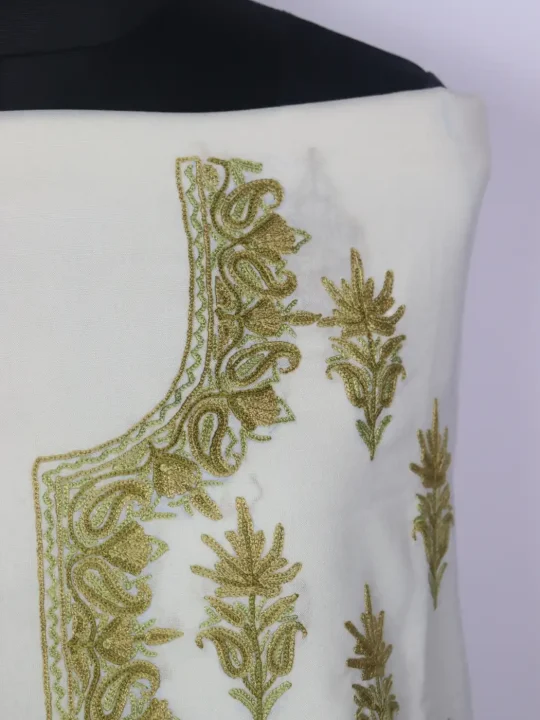 Kashmiri Gulshan 2pc Suit for Women | Summer Cool Cotton with Hand Aari Chinar Booti Kaam - Image 3