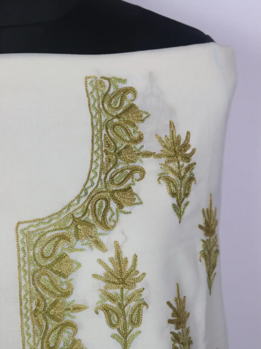 Kashmiri Gulshan 2pc Suit for Women | Summer Cool Cotton with Hand Aari Chinar Booti Kaam - Image 3