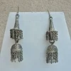 Kashmiri Handmade Naaz Jhumka Earrings with Engraved Dome Chain Fringe