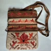 Kashmiri Pari 5 Zipper Suede Leather Sling Bag for Women with Aari Embroidery