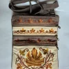 Kashmiri 5 Zipper Suede Leather Shaadaabi Sling Bag for Women with Aari Embroidery
