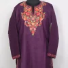 Junoon Kashmiri Ruby Cotton Purple Short kurti With Aari Needlework