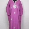 Kashmiri Purple Cashmilon Pheran for Women Nishaat with Silver Botte Tilla Needlework