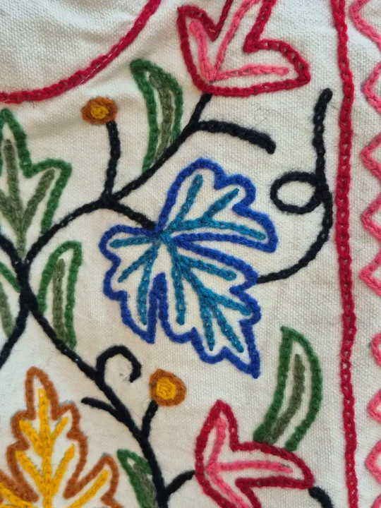 Shahbag Kashmiri Bag Floral Hand Embroidered With Ring Handle - Image 2