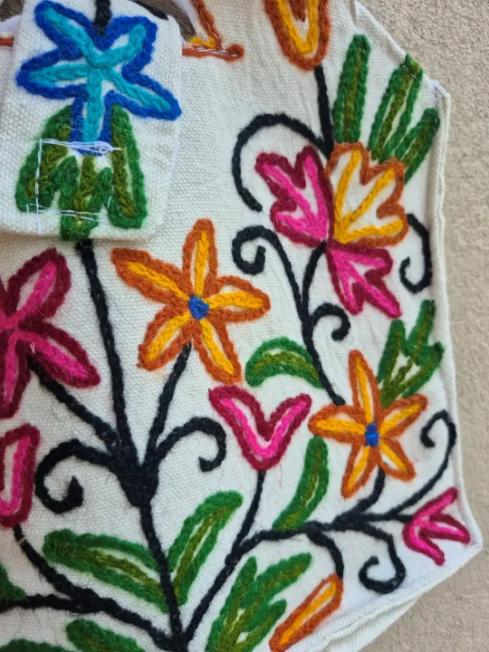 Kashmiri Hand Embroidered Crewel Bag Safa Gul with Rangin Posh Naqsh - Image 3