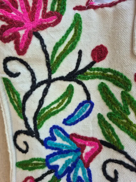 Gulrang Kashmiri Hand Embroidered Crewel Bag with Posh Naqsh - Image 3