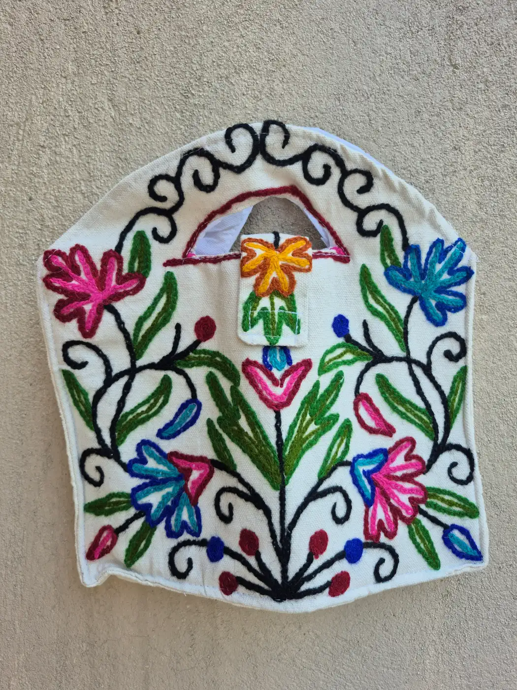 Gulrang Kashmiri Hand Embroidered Crewel Bag with Posh Naqsh