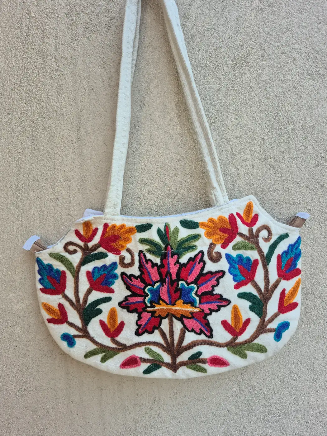 Kashmiri Hand Embroidered Gulzar Crewel Bag with Floral Work