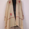 Kashmiri Toosha Stole for Women | Gulchehra Beige with Paper Machie Style Hand Sozni Work