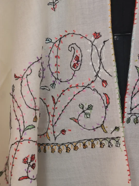 Parizaad Kashmiri Toosha Stole for Women with Paper Machie Style Hand Sozni Work - Image 3