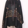 Gulnaar Siyah Kashmiri Toosha Stole for Women with Paper Machie Style Hand Sozni Work