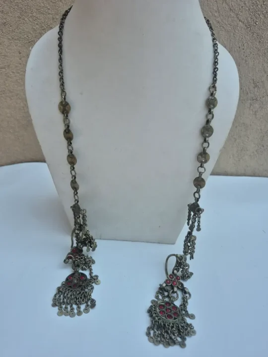 Kashmiri Handmade Kanavji Long Earrings Nazakat Over-the-Head Traditional Jewellery