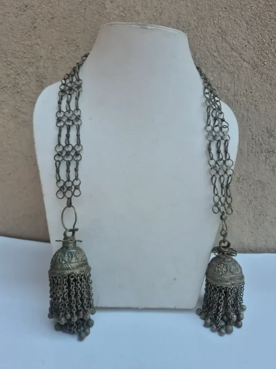 Dome Shaped Kashmiri Kanavji Handmade Earrings Vintage Over-the-Head Jewellery