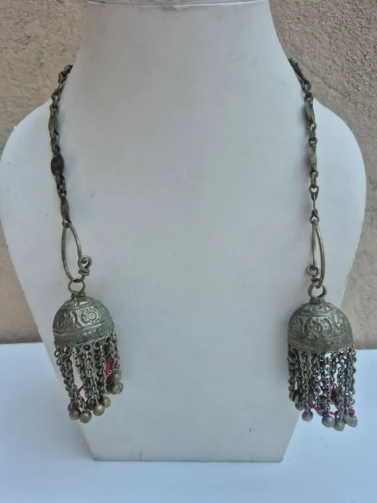 Kashmiri Handmade Kanavji Dome Earrings Gulistaan Vintage Over-the-Head Jewellery