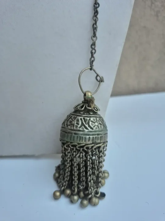 Lal-Ded Kashmiri Kanavji Dome Earrings Handmade Vintage Over-the-Head Jewellery - Image 2