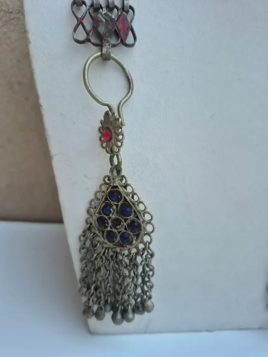 Shokh Kashmiri Handmade Kanavji Long Earrings Vintage Over-the-Head Jewellery - Image 3